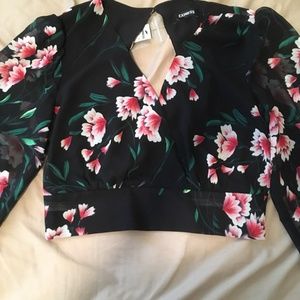 Dressy Express silk backless longsleeve top